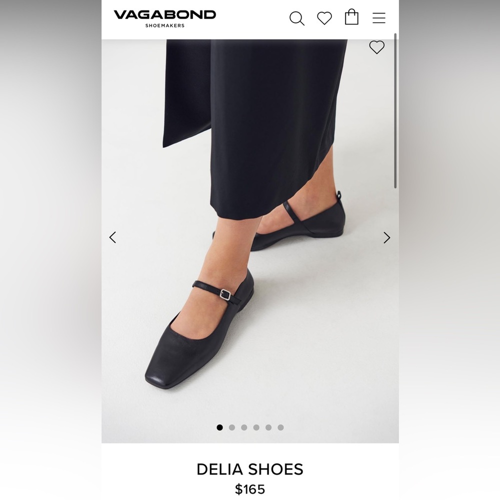 Delia Black Vagabond Mary Jane Ballet Flats - Size 8/38